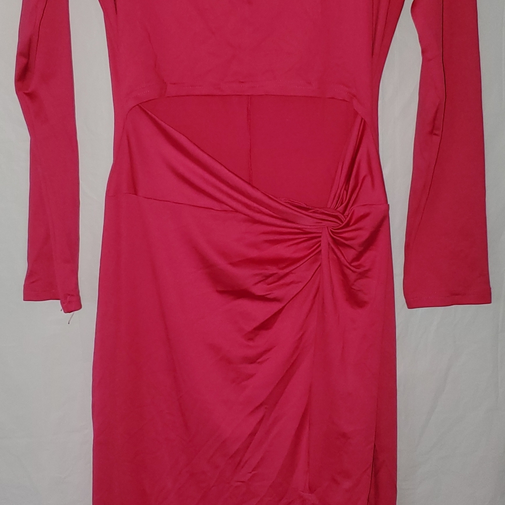 Elegant Pink Long-Sleeve Dress